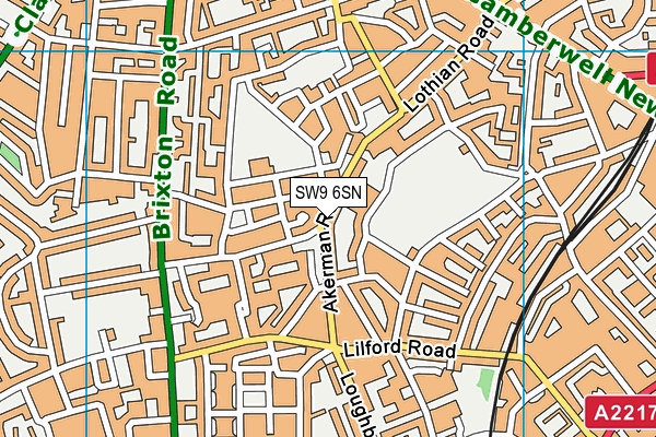 SW9 6SN map - OS VectorMap District (Ordnance Survey)
