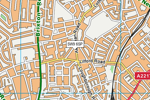 SW9 6SP map - OS VectorMap District (Ordnance Survey)