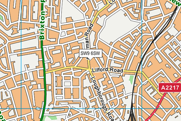 SW9 6SW map - OS VectorMap District (Ordnance Survey)