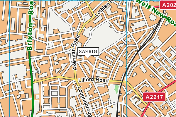 SW9 6TG map - OS VectorMap District (Ordnance Survey)