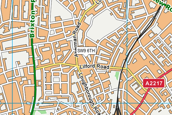 SW9 6TH map - OS VectorMap District (Ordnance Survey)
