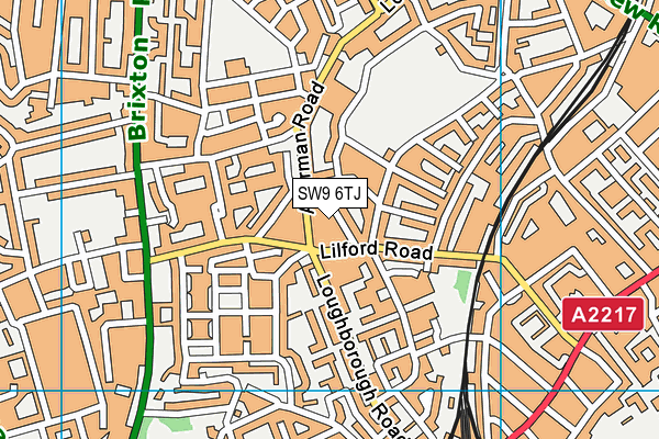 SW9 6TJ map - OS VectorMap District (Ordnance Survey)