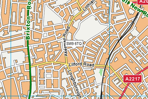SW9 6TQ map - OS VectorMap District (Ordnance Survey)