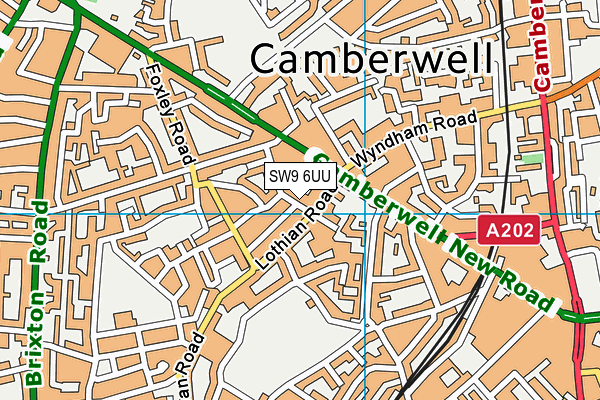 SW9 6UU map - OS VectorMap District (Ordnance Survey)