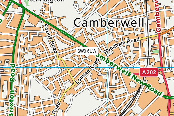 SW9 6UW map - OS VectorMap District (Ordnance Survey)