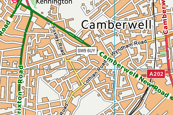 SW9 6UY map - OS VectorMap District (Ordnance Survey)