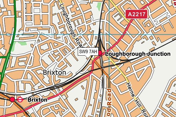 SW9 7AH map - OS VectorMap District (Ordnance Survey)