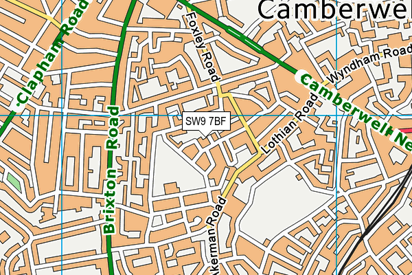 SW9 7BF map - OS VectorMap District (Ordnance Survey)