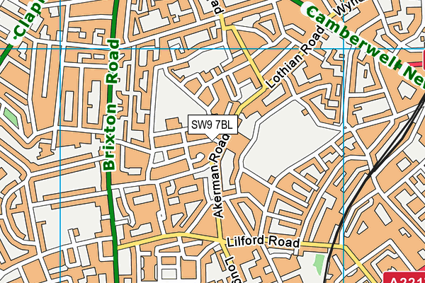 SW9 7BL map - OS VectorMap District (Ordnance Survey)