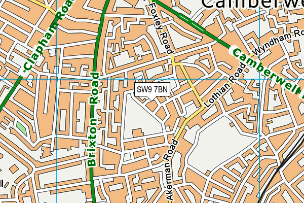 SW9 7BN map - OS VectorMap District (Ordnance Survey)