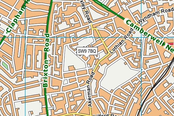 SW9 7BQ map - OS VectorMap District (Ordnance Survey)