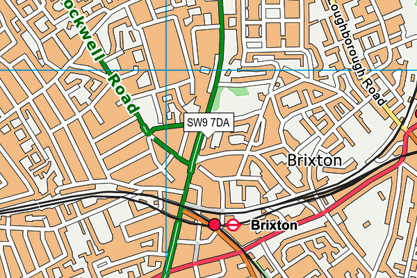 SW9 7DA map - OS VectorMap District (Ordnance Survey)