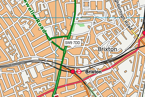 SW9 7DD map - OS VectorMap District (Ordnance Survey)