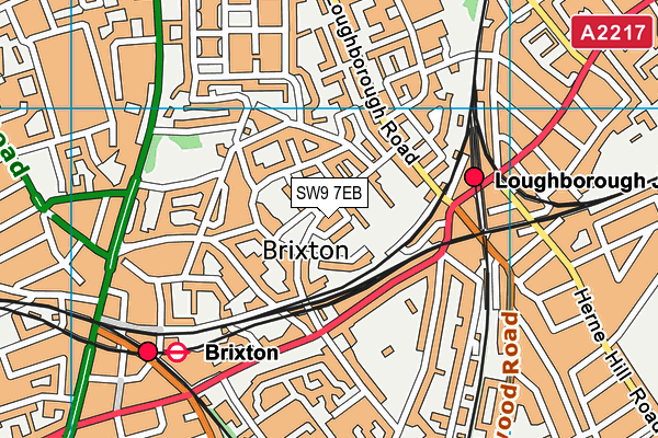 SW9 7EB map - OS VectorMap District (Ordnance Survey)