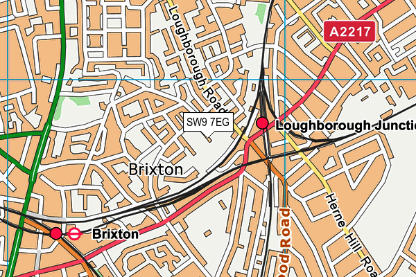 SW9 7EG map - OS VectorMap District (Ordnance Survey)