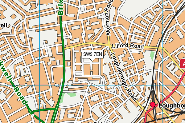SW9 7EN map - OS VectorMap District (Ordnance Survey)