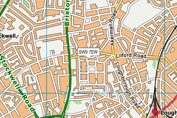 SW9 7EW map - OS VectorMap District (Ordnance Survey)