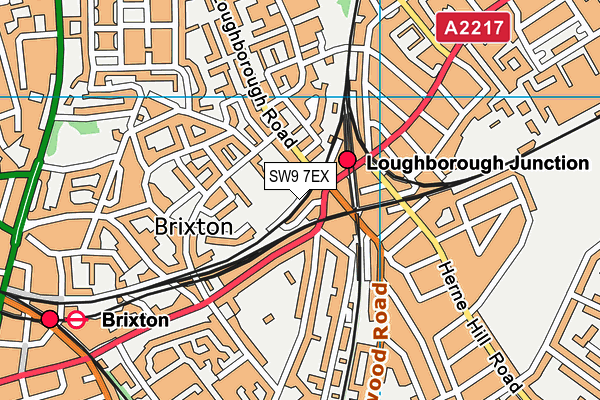 SW9 7EX map - OS VectorMap District (Ordnance Survey)