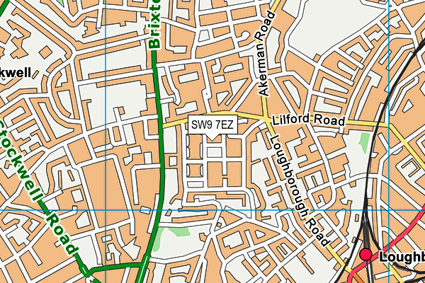 SW9 7EZ map - OS VectorMap District (Ordnance Survey)