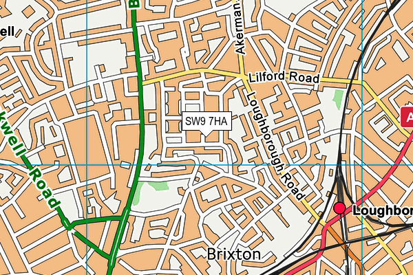 SW9 7HA map - OS VectorMap District (Ordnance Survey)