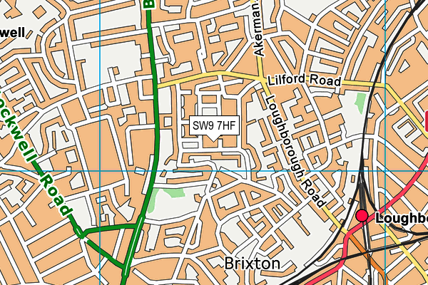 SW9 7HF map - OS VectorMap District (Ordnance Survey)