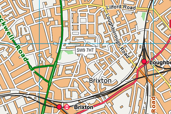 SW9 7HT map - OS VectorMap District (Ordnance Survey)