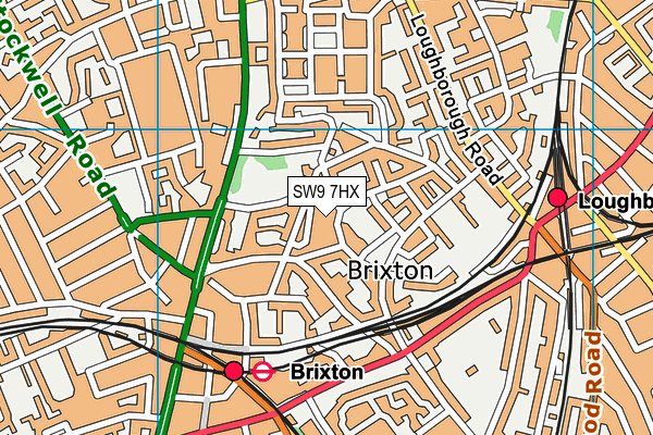 SW9 7HX map - OS VectorMap District (Ordnance Survey)