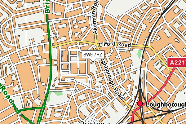 SW9 7HZ map - OS VectorMap District (Ordnance Survey)