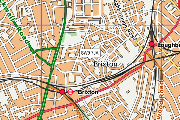 SW9 7JA map - OS VectorMap District (Ordnance Survey)