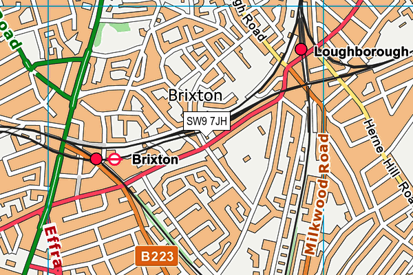 SW9 7JH map - OS VectorMap District (Ordnance Survey)