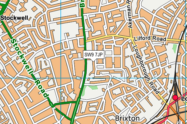 SW9 7JP map - OS VectorMap District (Ordnance Survey)