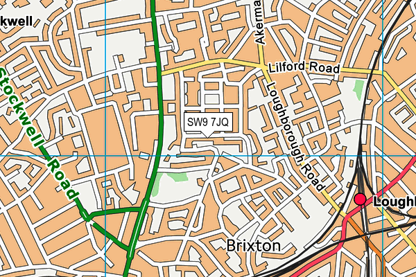 SW9 7JQ map - OS VectorMap District (Ordnance Survey)