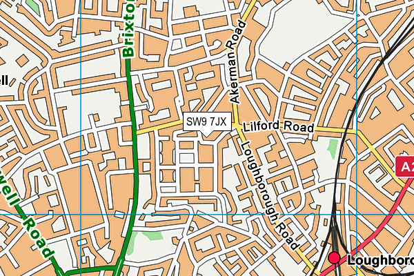 SW9 7JX map - OS VectorMap District (Ordnance Survey)