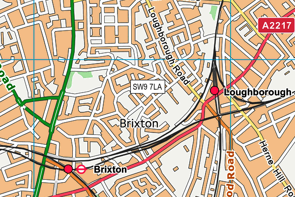 SW9 7LA map - OS VectorMap District (Ordnance Survey)