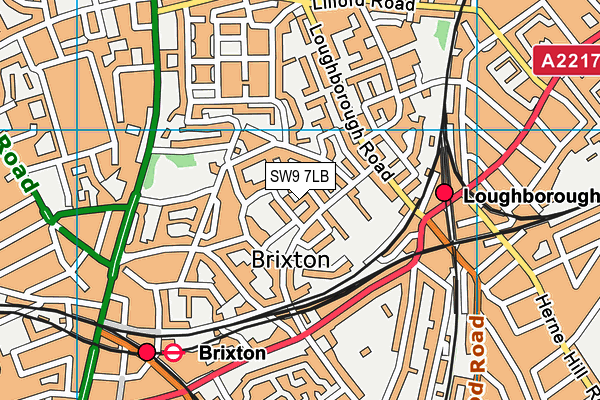 SW9 7LB map - OS VectorMap District (Ordnance Survey)