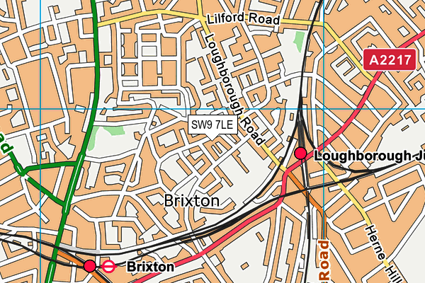 SW9 7LE map - OS VectorMap District (Ordnance Survey)