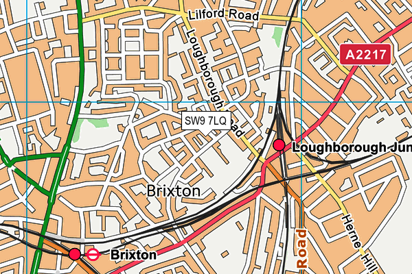 SW9 7LQ map - OS VectorMap District (Ordnance Survey)