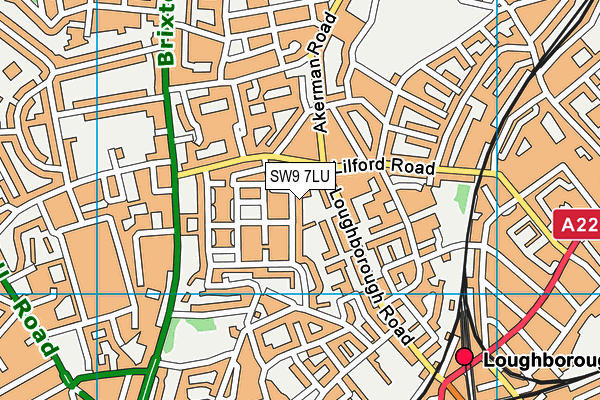 SW9 7LU map - OS VectorMap District (Ordnance Survey)