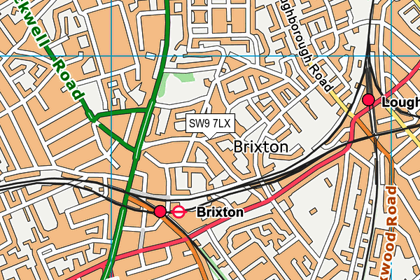 SW9 7LX map - OS VectorMap District (Ordnance Survey)