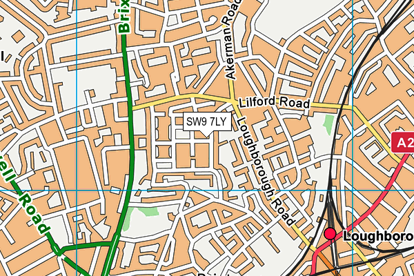 SW9 7LY map - OS VectorMap District (Ordnance Survey)