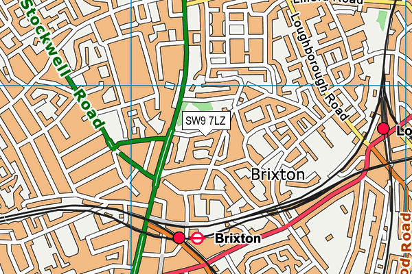 SW9 7LZ map - OS VectorMap District (Ordnance Survey)