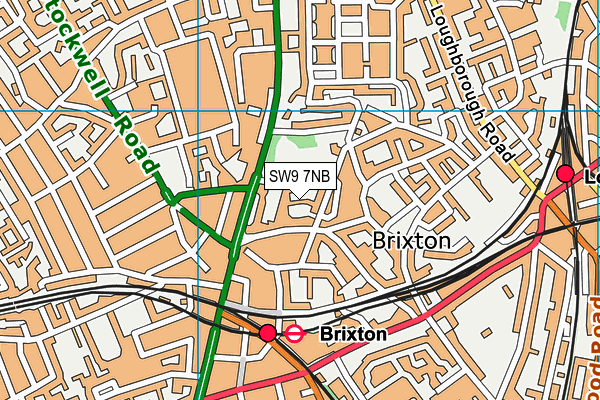 SW9 7NB map - OS VectorMap District (Ordnance Survey)