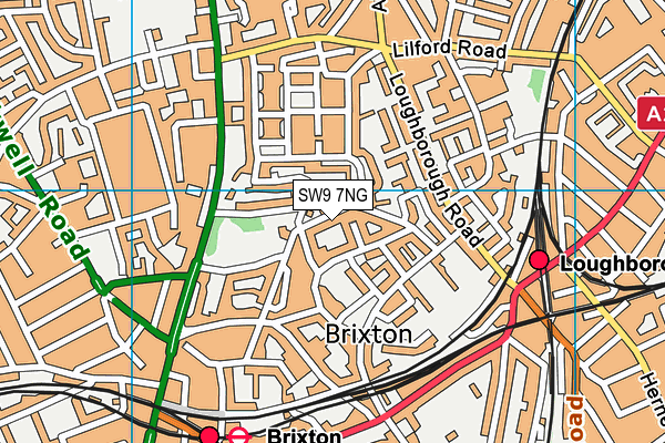 SW9 7NG map - OS VectorMap District (Ordnance Survey)