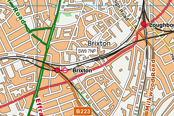 SW9 7NP map - OS VectorMap District (Ordnance Survey)