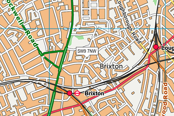 SW9 7NW map - OS VectorMap District (Ordnance Survey)