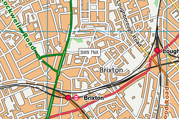 SW9 7NX map - OS VectorMap District (Ordnance Survey)