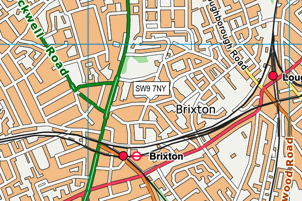 SW9 7NY map - OS VectorMap District (Ordnance Survey)