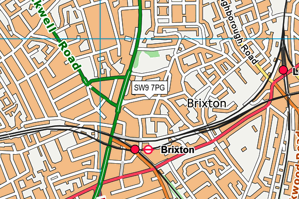 SW9 7PG map - OS VectorMap District (Ordnance Survey)