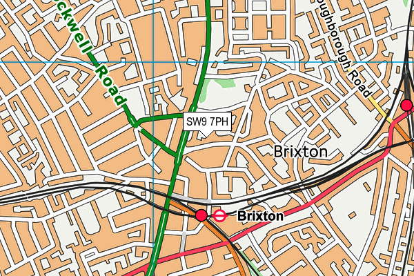 SW9 7PH map - OS VectorMap District (Ordnance Survey)