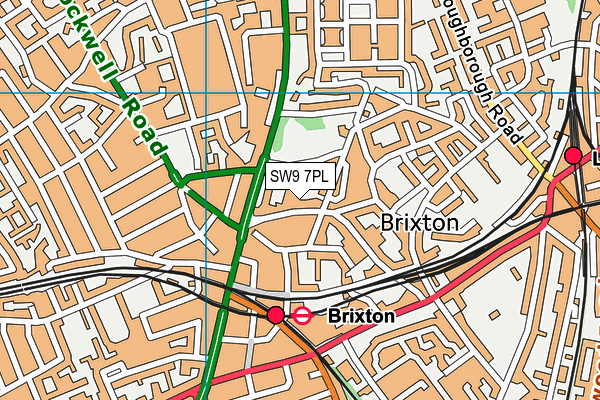 SW9 7PL map - OS VectorMap District (Ordnance Survey)